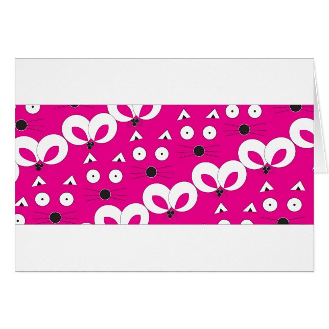 Cat Mouse Muster Hot Pink (Vorderseite (Horizontal))