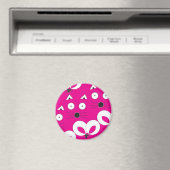 Cat Mouse Muster Hot Pink Magnet (In Situ (Geschirrspüler))
