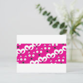Cat Mouse Muster Hot Pink Postkarte (Stehend Vorderseite)