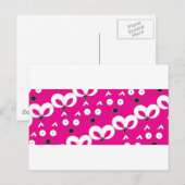 Cat Mouse Muster Hot Pink Postkarte (Vorne/Hinten)