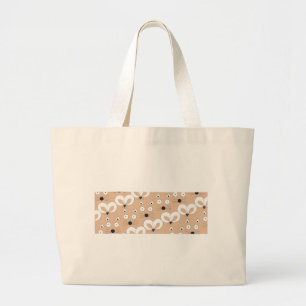 Cat & Mouse Muster Tan Jumbo Stoffbeutel