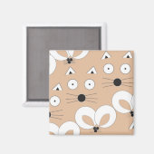 Cat & Mouse Muster Tan Magnet (Vorderseite/Rückseite)