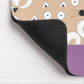 Cat & Mouse Muster Tan Mousepad (Ecke)