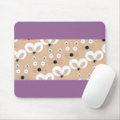 Cat & Mouse Muster Tan Mousepad (Mit Mouse)