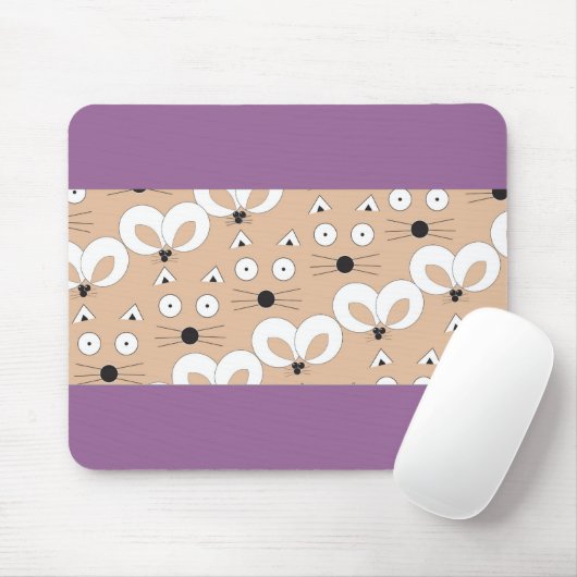 Cat & Mouse Muster Tan Mousepad (Mit Mouse)