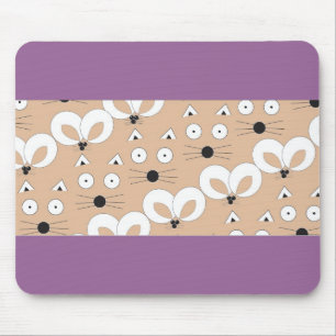 Cat & Mouse Muster Tan Mousepad