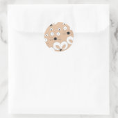Cat & Mouse Muster Tan Runder Aufkleber (Tasche)