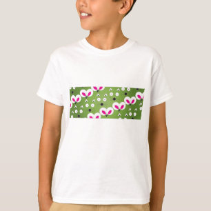 Cat Mouse Pattern Green T - Shirt