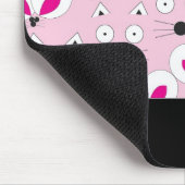 Cat Mouse Pattern Pink Mousepad (Ecke)