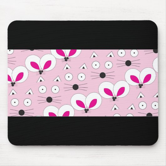 Cat Mouse Pattern Pink Mousepad (Vorne)