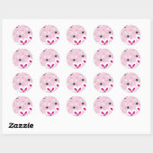Cat Mouse Pattern Pink Runder Aufkleber (Blatt)