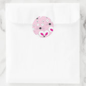 Cat Mouse Pattern Pink Runder Aufkleber (Tasche)