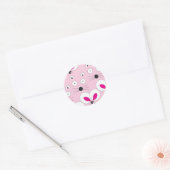 Cat Mouse Pattern Pink Runder Aufkleber (Umschlag)
