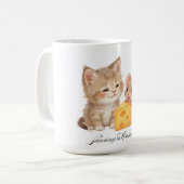 Cat & Mouse "Sharing is Kümmre" Süße Tier Friend Kaffeetasse (Vorderseite Links)
