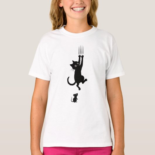 Cat & Mouse Showdown - Funny Cartoon T - Shirt (Vorderseite)