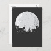 Cat Mouse Vollmond Postkarte (Vorne/Hinten)