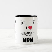Cat mugs I love mom Zweifarbige Tasse (Mittel)