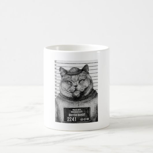 Cat-Mugshot Kaffeetasse (Mittel)