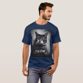 Cat Mugshot Meow T-Shirt (Vorne ganz)
