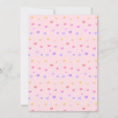Cat & Multicolored Confetti Einladung zum Geburtst (Rückseite)