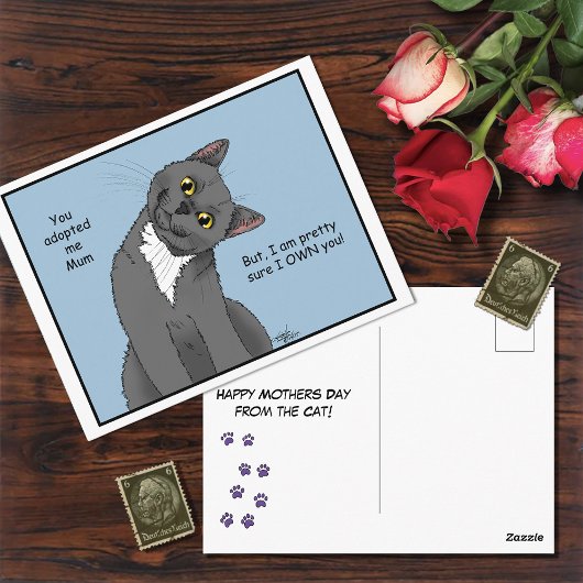Cat Mum Adoption Postkarte