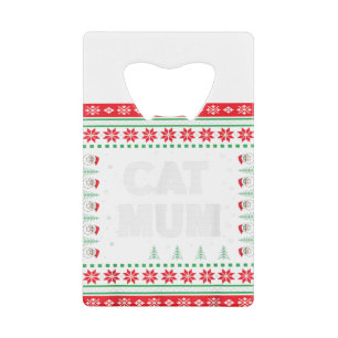 Cat Mum ugly Christmas sweater Cat Lovers Cute Cat Geldbeutel Flaschenöffner