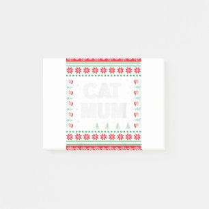 Cat Mum ugly Christmas sweater Cat Lovers Cute Cat Post-it Klebezettel