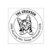 Cat Munchkin Family Rücksendeadresse Gummistempel (Prägung)