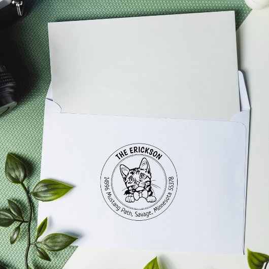 Cat Munchkin Family Rücksendeadresse Gummistempel