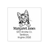 Cat Munchkin-Rücksendeadresse Gummistempel (Prägung)