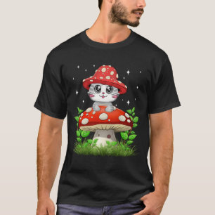 Cat Mushroom Niedlich Cotcharcore Ästhetik T-Shirt