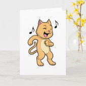 Cat Music Dance Karte (Gelbe Blume)