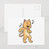 Cat Music Dance Postkarte (Vorne/Hinten)