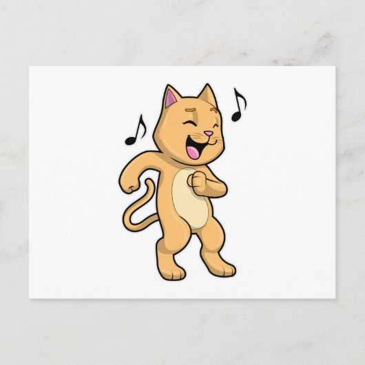 Cat Music Dance Postkarte (Vorderseite)