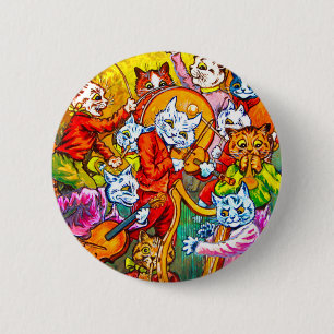 Cat Musical Band Button