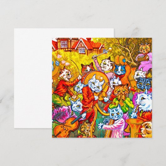 Cat Musical Band Einladung (Vorne/Hinten)