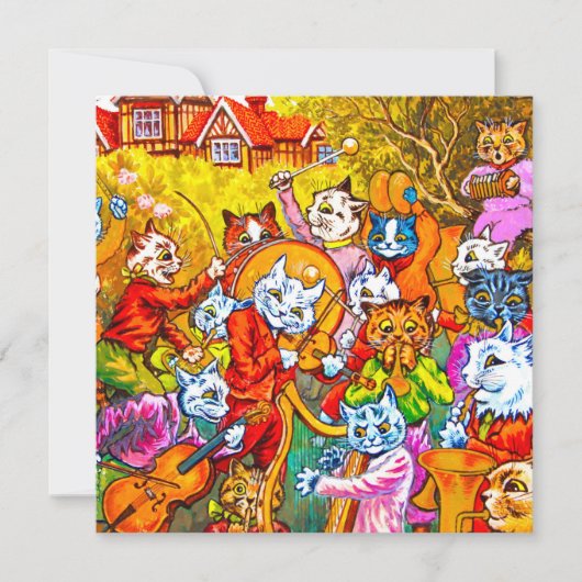 Cat Musical Band Einladung (Vorderseite)