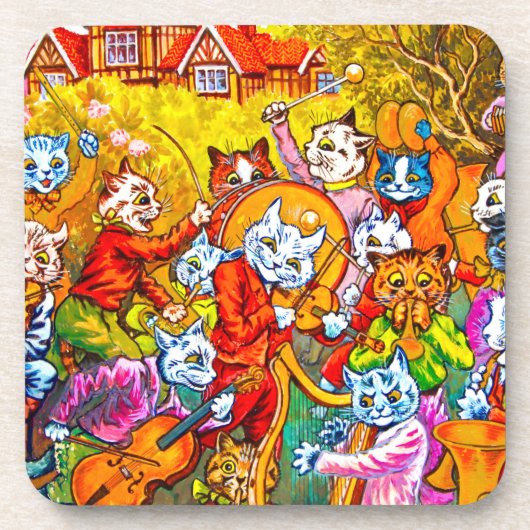 Cat Musical Band Getränkeuntersetzer (Vorderseite)