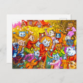 Cat Musical Band Postkarte (Vorne/Hinten)