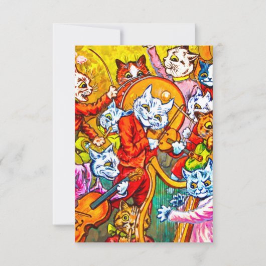 Cat Musical Band RSVP Karte (Vorderseite)