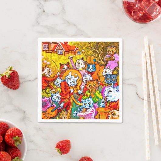 Cat Musical Band Serviette (Beispiel)