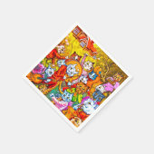 Cat Musical Band Serviette (Ecke)