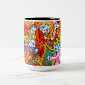 Cat Musical Band Zweifarbige Tasse (Mittel)