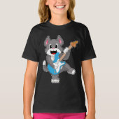 Cat Musician Gitarre T-Shirt (Vorderseite)