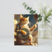 Cat Musician. Postkarte (Stehend Vorderseite)