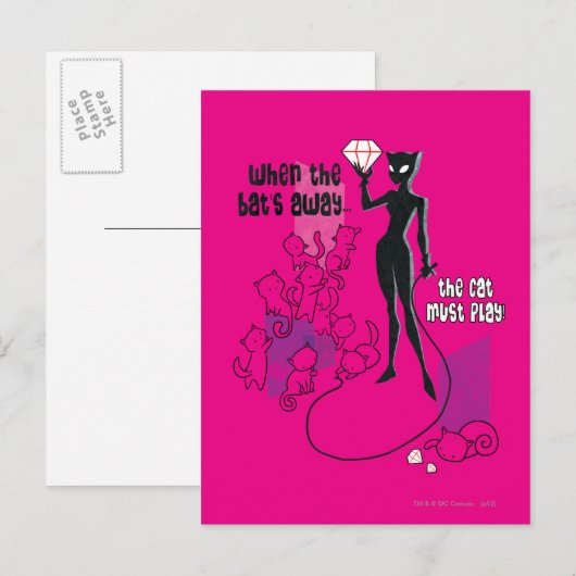 Cat Must Play Postkarte (Vorne/Hinten)