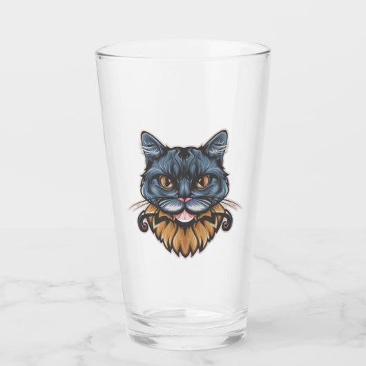 Cat Mustache Glas (Vorderseite)