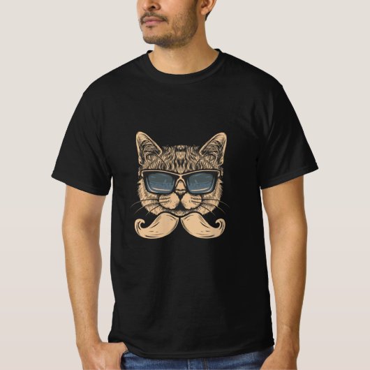 Cat Mustache T-Shirt (Vorderseite)