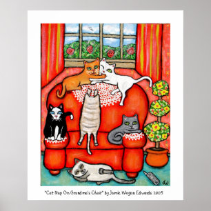 Cat Nap On Grandma's Chair Poster