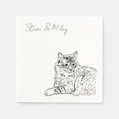 Cat Napkins für Hochzeitscocktail Napkin Serviette (Vorderseite)